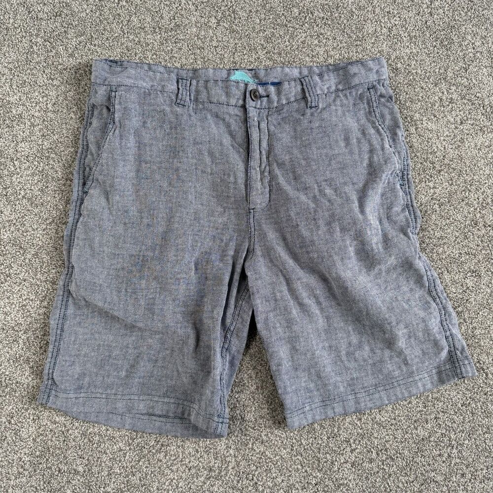 Tommy Bahama Mens Linen Blend Casual Summer Shorts Blue Size 36x9